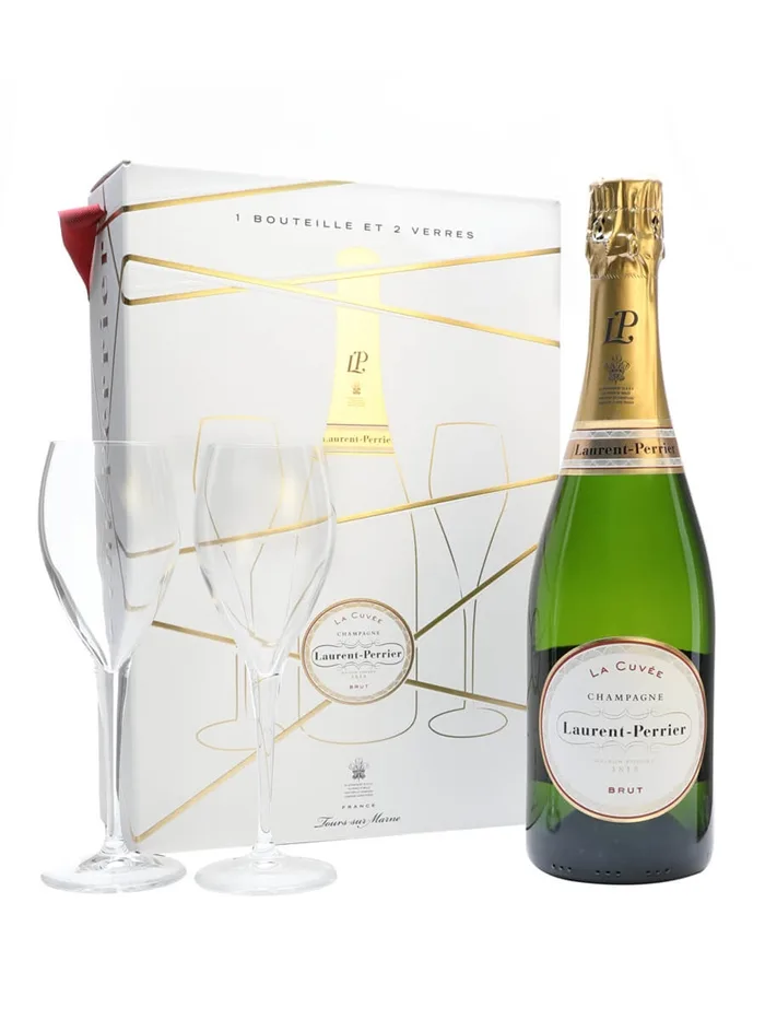 Laurent-Perrier-La-Cuvee-Brut-NV-Champagne-2-Glasses-Gift-Set Laurent-Perrier La Cuvee Brut NV Champagne 2 Glasses Gift Set