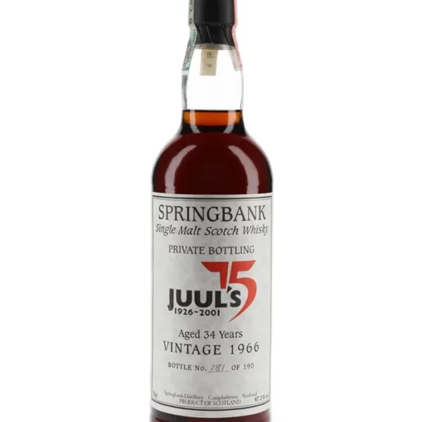 Springbank 1966 34 Year Old Juul's 75 Private Bottling Sherry Cask